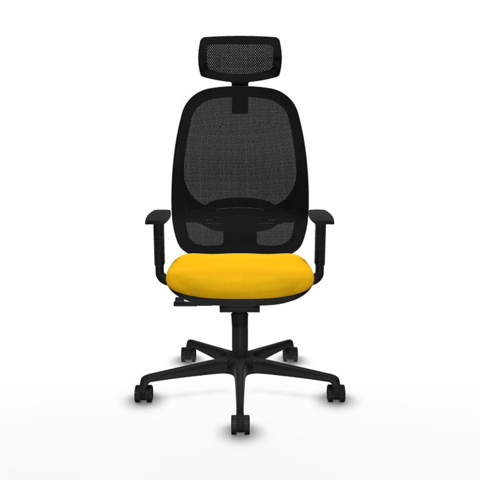 PIQUERAS Y CRESPO Silla de oficina Cilanco con mecanismo Sincro, Amarillo y Negro