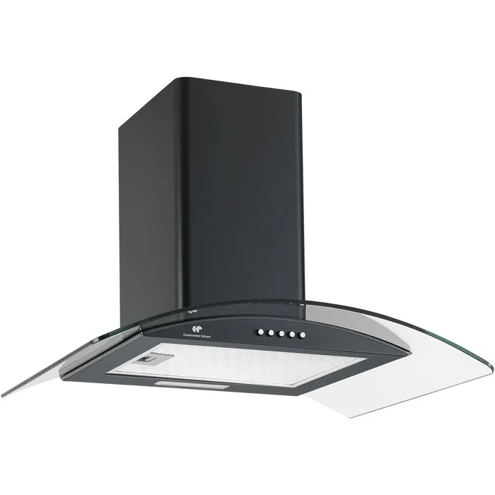 Continental Edison Campana Extractora Decorativa CEH60GB2 - Negro / Cristal, Clase A, 60 x 47 x 50.84 cm Continental Edison Campana Extractora Decorativa CEH60GB2 - Negro / Cristal, Clase A, 60 x 47 x 50.84 cm