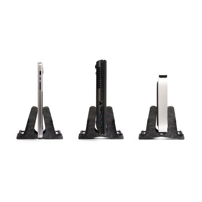 Durable Soporte vertical para portátil 13/'' a 17/'' con estante para móviles, color negro