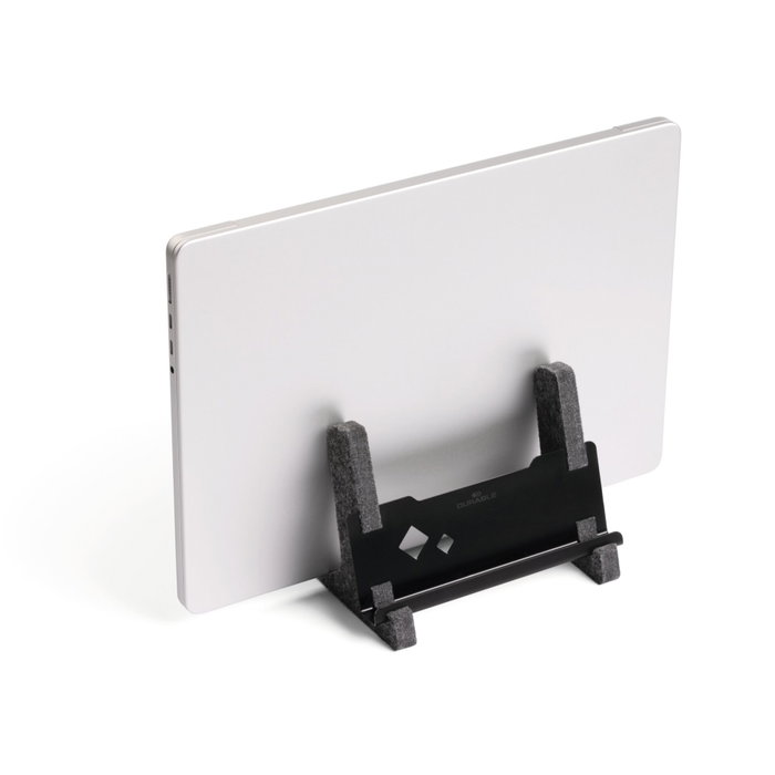 Durable Soporte vertical para portátil 13/'' a 17/'' con estante para móviles, color negro