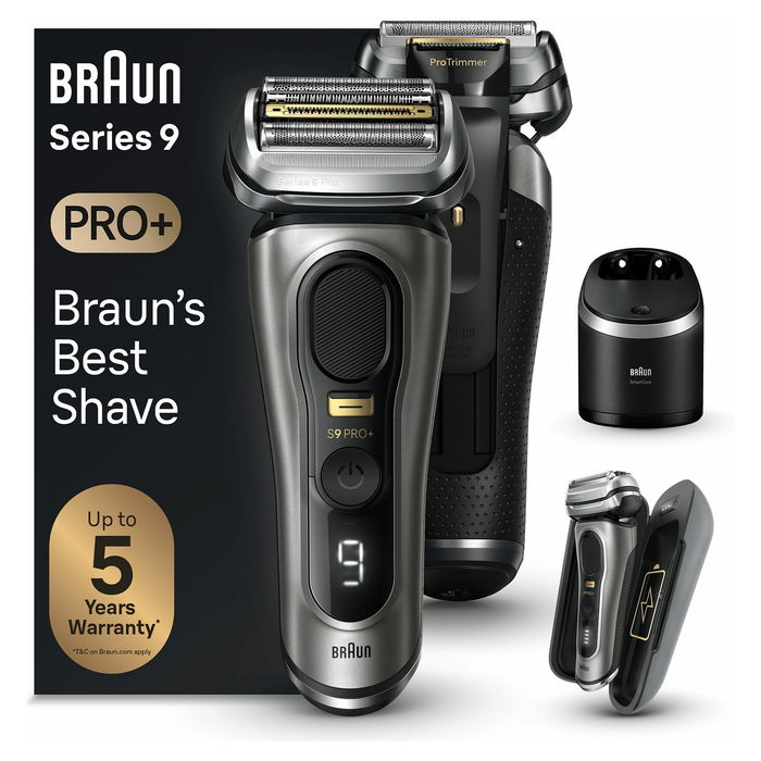 Braun Series 9 Pro+ 9575cc Afeitadora Eléctrica de Láminas Wet & Dry con Tecnología Sonic y Base de Limpieza
