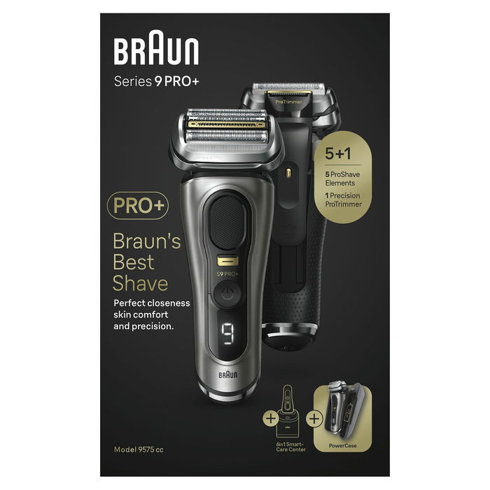 Braun Series 9 Pro+ 9575cc Afeitadora Eléctrica de Láminas Wet & Dry con Tecnología Sonic y Base de Limpieza