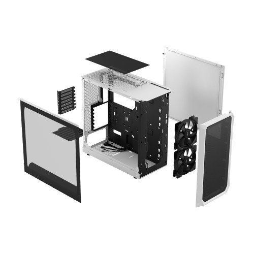 Fractal Design Focus 2 Blanco - Torre PC ATX/micro ATX/Mini-ITX con Ventana Lateral, 2x 140mm Ventiladores, FD-C-FOC2A-02