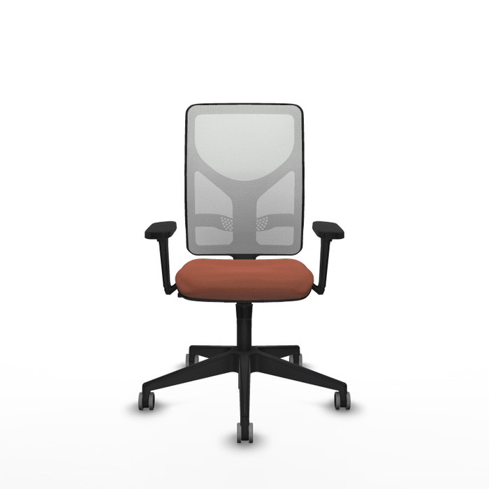 Silla de oficina Motilla con mecanismo Sincro tapizada con Tela color Marrón y malla color Blanco. Equipada con lumbar 1D, Brazos 3D y Ruedas 65 mm parqué Silla de oficina Motilla con mecanismo Sincro tapizada con Tela color Marrón y malla color Blanco. Equipada con lumbar 1D, Brazos 3D y Ruedas 65 mm parqué