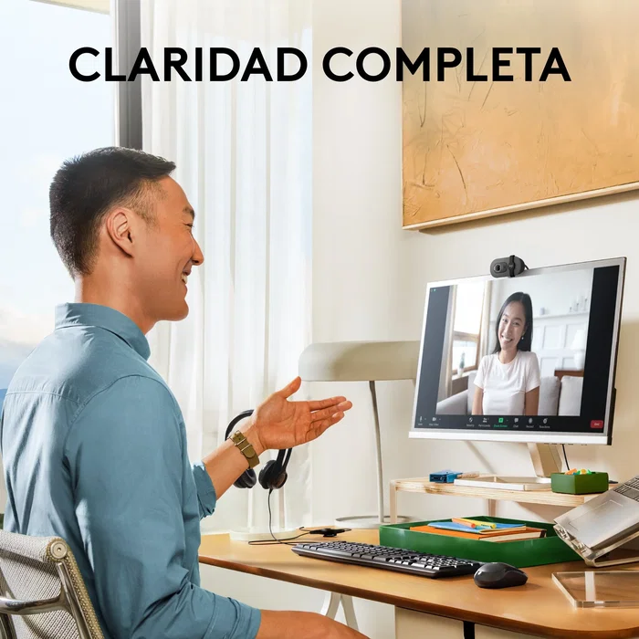 Logitech 960-001585 Brio 100 Cámara Web Full HD 1080p Plug and Play con Micrófono y Tapa de Privacidad - Grafito