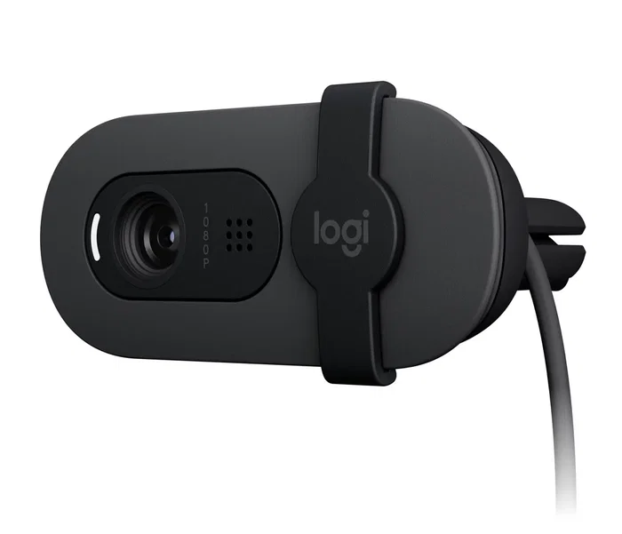Logitech 960-001585 Brio 100 Cámara Web Full HD 1080p Plug and Play con Micrófono y Tapa de Privacidad - Grafito