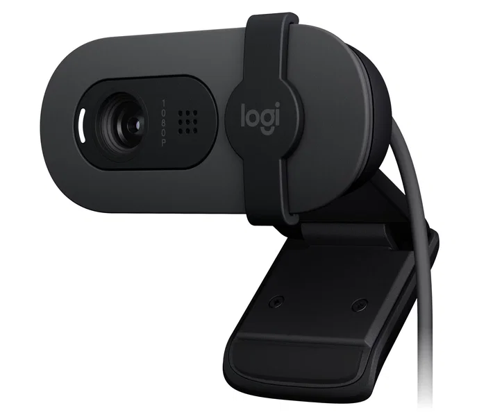 Logitech 960-001585 Brio 100 Cámara Web Full HD 1080p Plug and Play con Micrófono y Tapa de Privacidad - Grafito