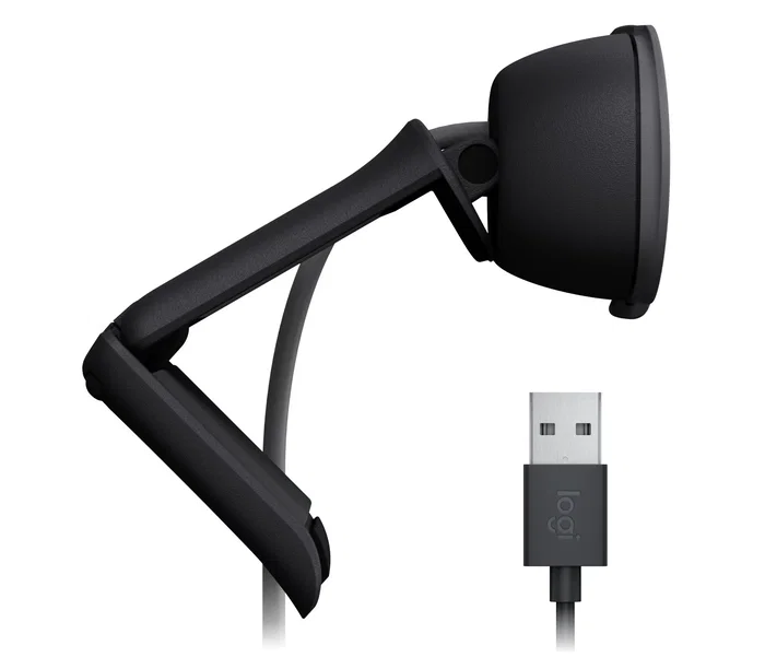 Logitech 960-001585 Brio 100 Cámara Web Full HD 1080p Plug and Play con Micrófono y Tapa de Privacidad - Grafito