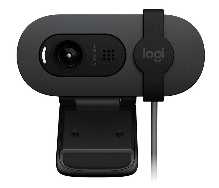Logitech Webcam Brio 100 Full HD 1080p para Video Llamadas - Cámara Web con Obturador de Privacidad, Balance de Luz Automático y Micrófono Integrado para Microsoft Teams, Zoom y más