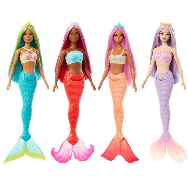 Mattel Muñeca Barbie Sirena con Cola Rígida, Diadema y Corpiño de Conchas - Modelos Surtidos Mattel Muñeca Barbie Sirena con Cola Rígida, Diadema y Corpiño de Conchas - Modelos Surtidos