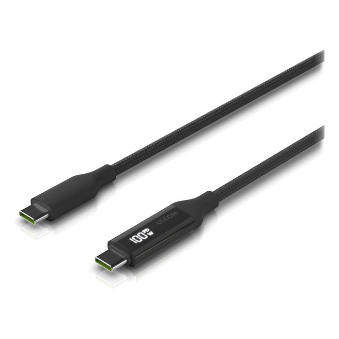 Ubiquiti Cable USB-C con pantalla de carga, 100W, Negro/Gris, 2 m