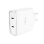 Trust Cargador de Pared USB-C 65W Maxo Universal con 2 Puertos USB-C, Incluye Cable USB-C 2m, Protección Sobrecalentamiento/Sobrecarga/Cortocircuito, Color Blanco