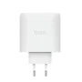 Trust Cargador de Pared USB-C 65W Maxo Universal con 2 Puertos USB-C, Incluye Cable USB-C 2m, Protección Sobrecalentamiento/Sobrecarga/Cortocircuito, Color Blanco