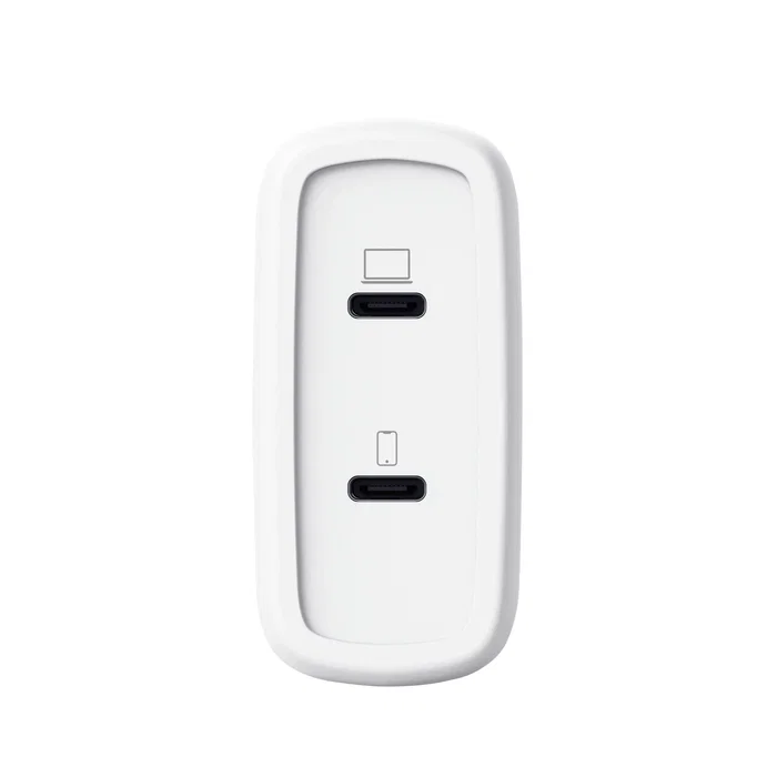 Trust Maxo Cargador GaN 65W 2xUSB-C Blanco con Cable USB-C de 2m