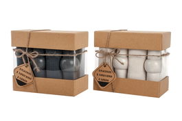 DKD Home Decor Individual Boho Beige Gris 40 x 40 x 47 cm Set de 12 (4 Unidades)