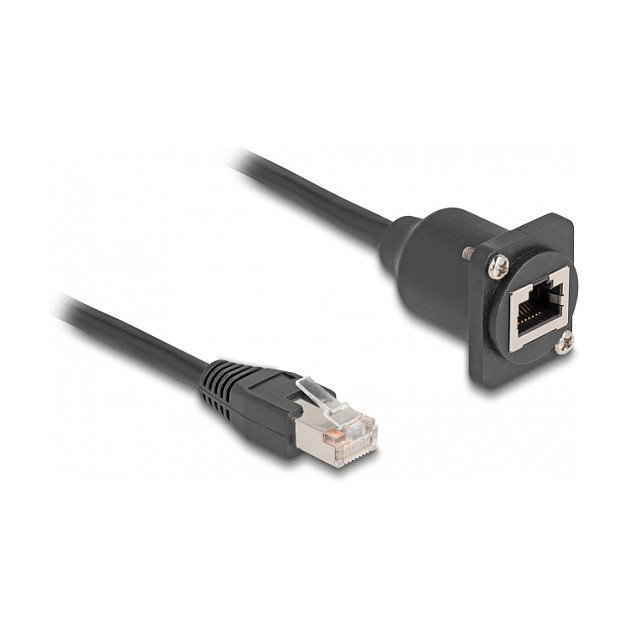 DeLOCK Prolongador Ethernet Cat.5e Tipo D RJ45 Negro 0,2 m