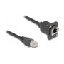 DeLOCK Prolongador Ethernet Cat.5e Tipo D RJ45 Negro 0,2 m
