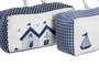 DKD Home Decor Sujetapuertas Mediterraneo Blanco Azul 9 x 11 x 24 cm (6 Unidades)