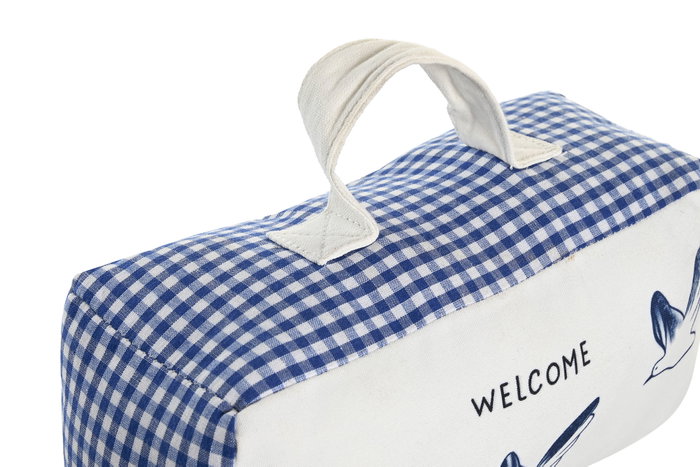 DKD Home Decor Sujetapuertas Mediterraneo Blanco Azul 9 x 11 x 24 cm (6 Unidades)