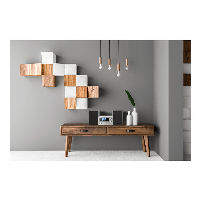 Kenwood M-7000S-S Minicadena con Radio DAB+/FM, Bluetooth, WiFi, Spotify, USB, CD, 2 Altavoces 30W, Color Plata