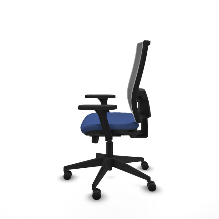 PIQUERAS Y CRESPO Silla de oficina Horna con mecanismo Sincro/Traslack, Azul marino y Gris