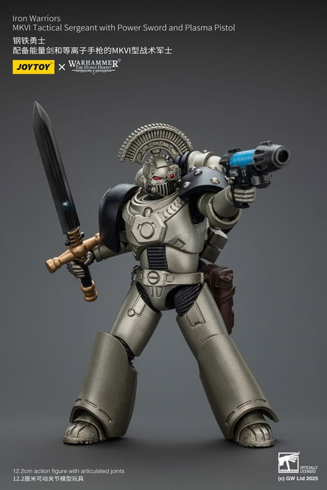 Joy Toy (CN) Warhammer The Horus Heresy Iron Warriors MKVI Tactical Sergeant con Espada de Energía y Pistola de Plasma Joy Toy (CN) Warhammer The Horus Heresy Iron Warriors MKVI Tactical Sergeant con Espada de Energía y Pistola de Plasma