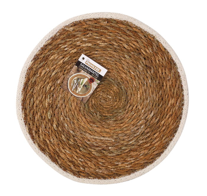Privilege Salvamantel Seagrass con Ribete, 30 cm Redondo (36 Unidades)