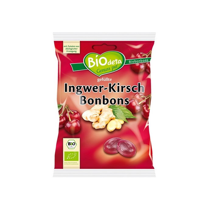 BIODETA Caramelos de Jengibre y Cereza Bio 75g BIODETA Caramelos de Jengibre y Cereza Bio 75g