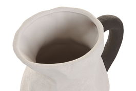 DKD Home Decor Jarrón Blanco Gris 17 x 25 x 22 cm Gres con Asa