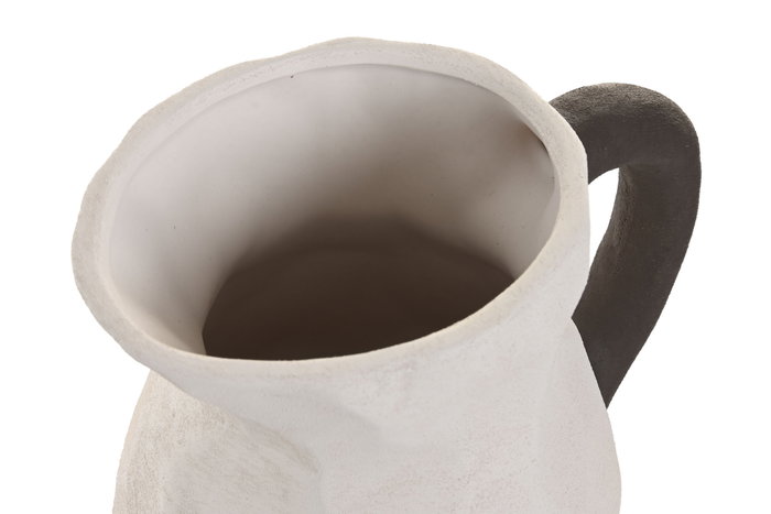 DKD Home Decor Jarrón de Gres Blanco con Acabado Rugoso