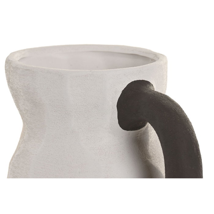 DKD Home Decor Jarrón de Gres Blanco con Acabado Rugoso