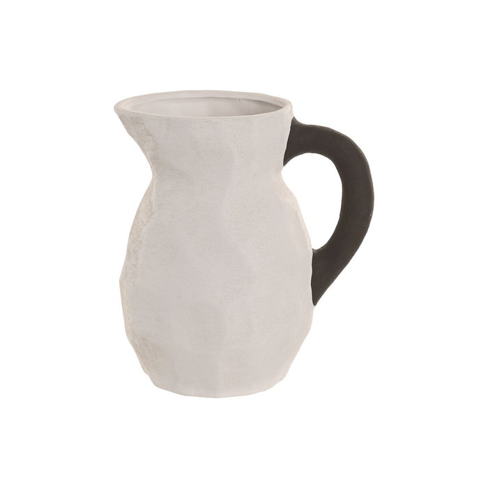 DKD Home Decor Jarrón de Gres Blanco con Acabado Rugoso