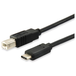 Equip Cable USB 2.0 Tipo C a USB B (Macho/Macho) 1 m Negro para Transferencia de Datos - 480 Mbps, Plug and Play, RoHS