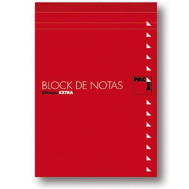 Pacsa Bloc de notas con tapa 80 hojas cuadrícula 4x4 rojo