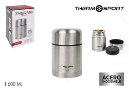 Thermosport Termo Comida de Acero Inoxidable 600 ml para Comida Caliente, 11.3 x 11.2 x 16.8 cm (6 Unidades)