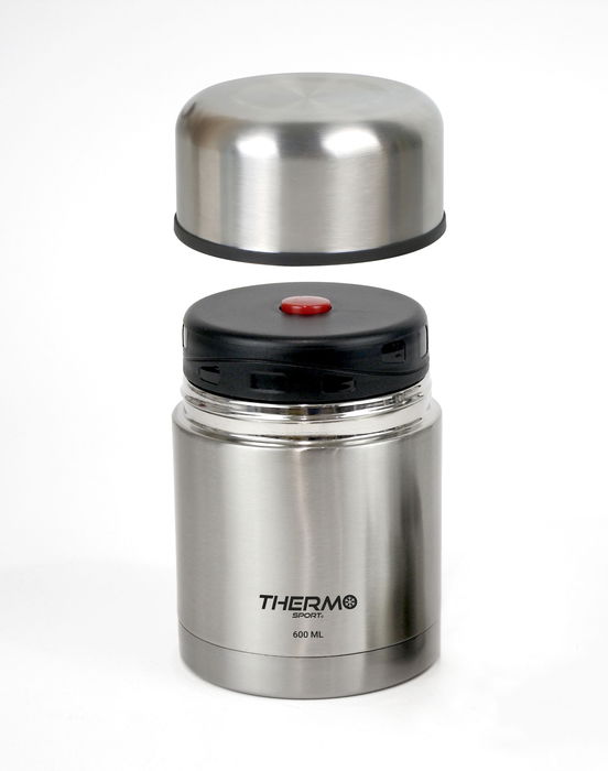 Thermosport Termo Comida de Acero Inoxidable 600 ml para Comida Caliente, 11.3 x 11.2 x 16.8 cm (6 Unidades)