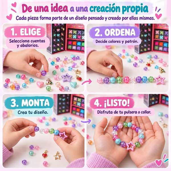 JugaToys Armario Maletín Belleza con accesorios para hacer collares y pulseras JugaToys Armario Maletín Belleza con accesorios para hacer collares y pulseras