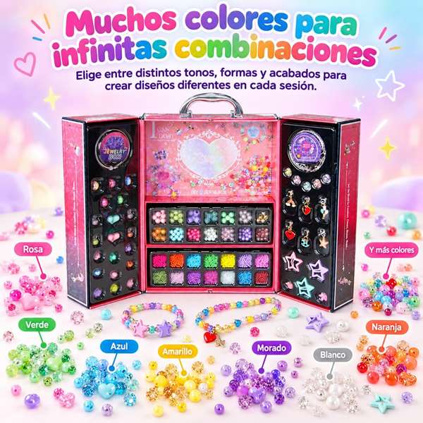 JugaToys Armario Maletín Belleza con accesorios para hacer collares y pulseras JugaToys Armario Maletín Belleza con accesorios para hacer collares y pulseras