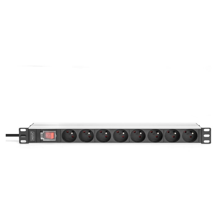 Digitus PDU 1U 8xCEE7/5 Regleta 230V/16A Negra Montaje Horizontal/Vertical 8 Salidas Tipo E