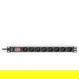 Digitus PDU 1U 8xCEE7/5 Regleta 230V/16A Negra Montaje Horizontal/Vertical 8 Salidas Tipo E