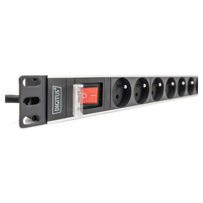Digitus PDU 1U 8xCEE7/5 Regleta 230V/16A Negra Montaje Horizontal/Vertical 8 Salidas Tipo E