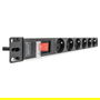 Digitus PDU 1U 8xCEE7/5 Regleta 230V/16A Negra Montaje Horizontal/Vertical 8 Salidas Tipo E