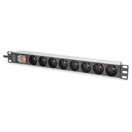 Digitus PDU 1U 8xCEE7/5 Regleta 230V/16A Negra Montaje Horizontal/Vertical 8 Salidas Tipo E