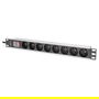 Digitus PDU 1U 8xCEE7/5 Regleta 230V/16A Negra Montaje Horizontal/Vertical 8 Salidas Tipo E