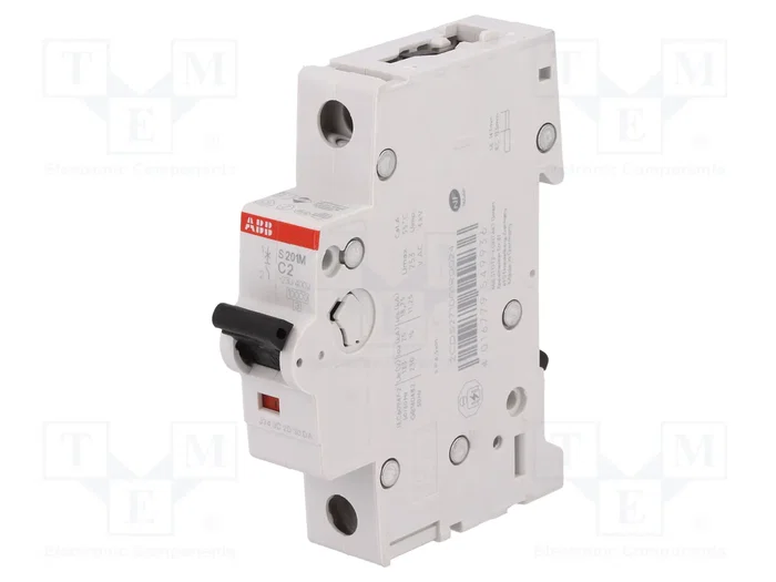 ABB S200M-C2 Interruptor magnetotérmico 1 polo 2A 10kA ABB S200M-C2 Interruptor magnetotérmico 1 polo 2A 10kA