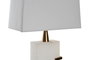DKD Home Decor Lámpara de Sobremesa Oriental en Estilo Chino Japonés, Blanco y Dorado, de Mármol y Metal, 40 x 23 x 62 cm
