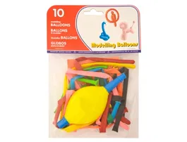 Blanca Globos 100% latex biodegradable para modelar con inflador, bolsa de 10 unidades