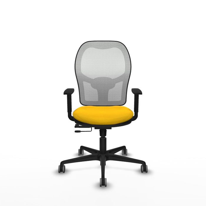 PIQUERAS Y CRESPO Silla de oficina Jorquera con mecanismo Sincro/Traslack, Amarillo y Blanco