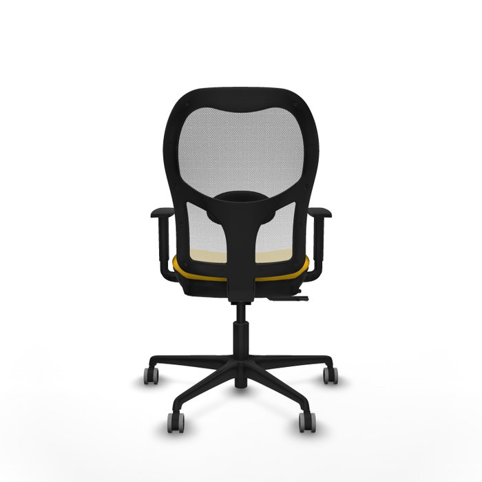 PIQUERAS Y CRESPO Silla de oficina Jorquera con mecanismo Sincro/Traslack, Amarillo y Blanco