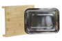 DKD Home Decor Set de 2 Tablas de Cortar de Bambú e Inox con Bandeja